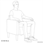 Sillón con reposabrazos amarillo claro 54 cm tejido de pana