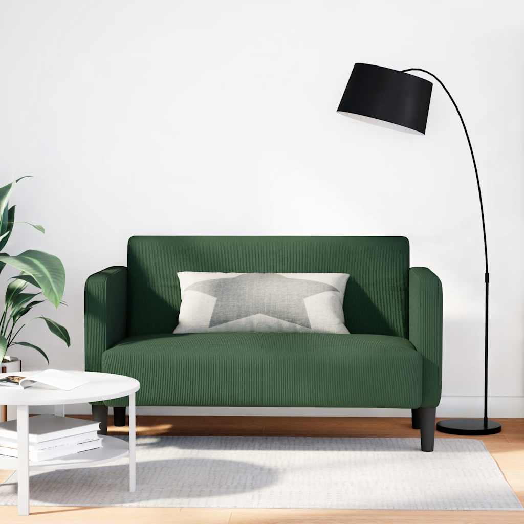 Poltrona de tecido cotelê cinzento-escuro 100x77x82 cm