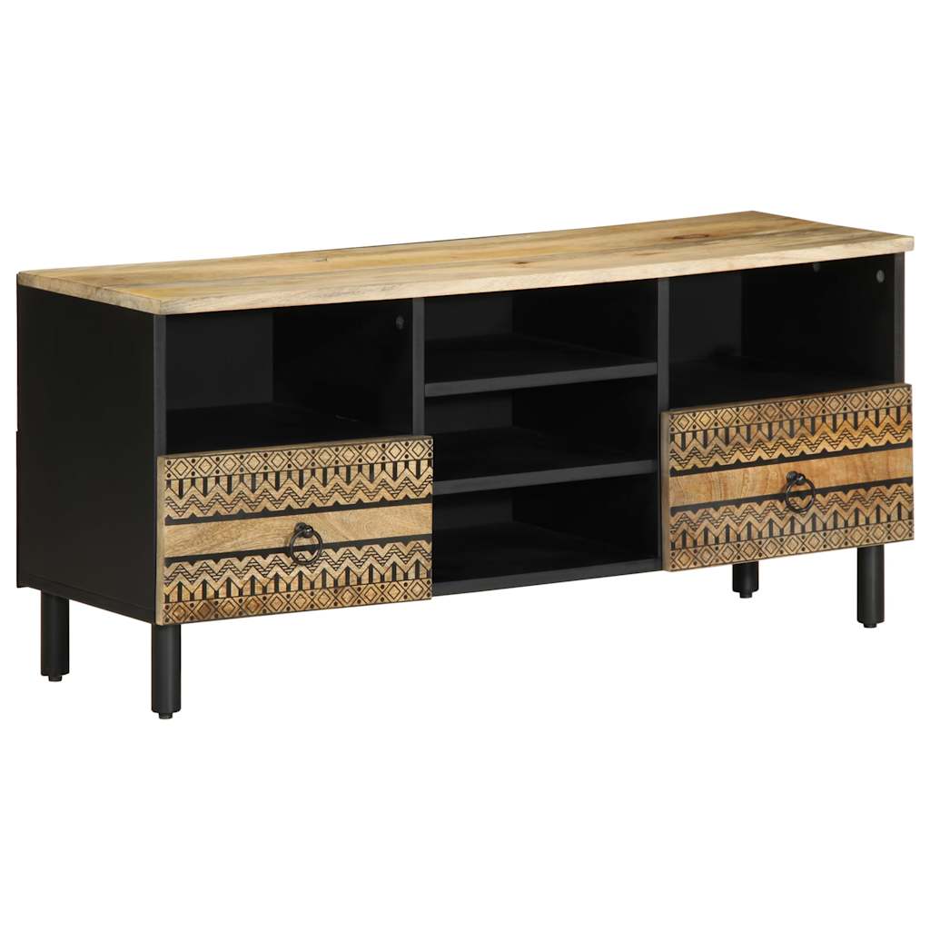 Mueble de TV madera maciza de acacia 100x34x46 cm