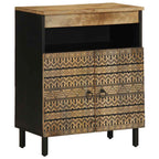 Aparador de madera maciza de mango rugosa 60x33,5x75 cm