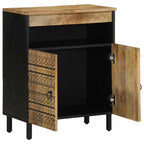 Aparador de madera maciza de mango rugosa 60x33,5x75 cm