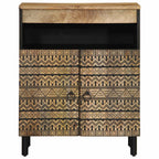 Aparador de madera maciza de mango rugosa 60x33,5x75 cm