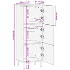Aparador de madera maciza de mango rugosa 40x33,5x110 cm