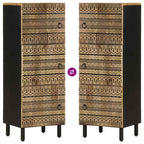 Aparador de madera maciza de mango rugosa 40x33,5x110 cm