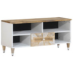 Mueble de TV madera maciza de acacia 100x42x40 cm