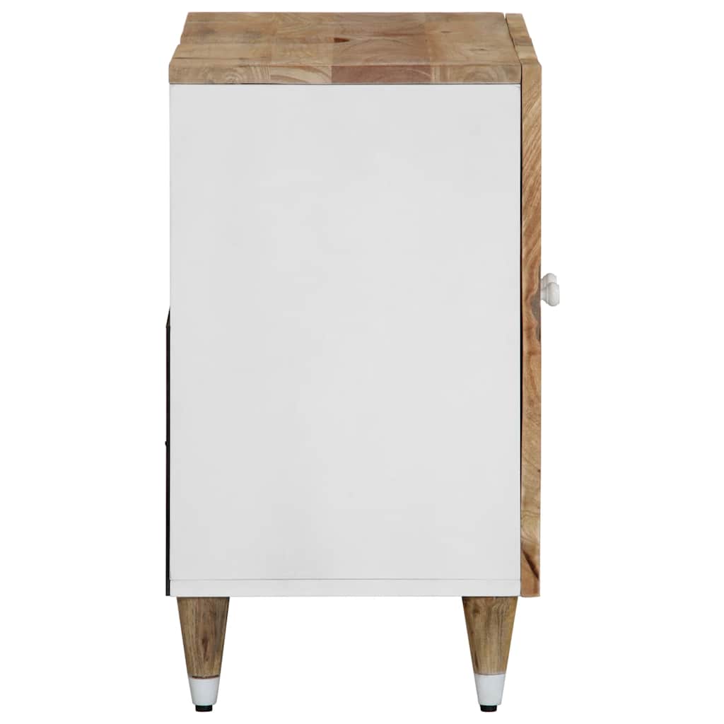 Armario de lavabo para baño madera maciza de mango 62x33x58 cm