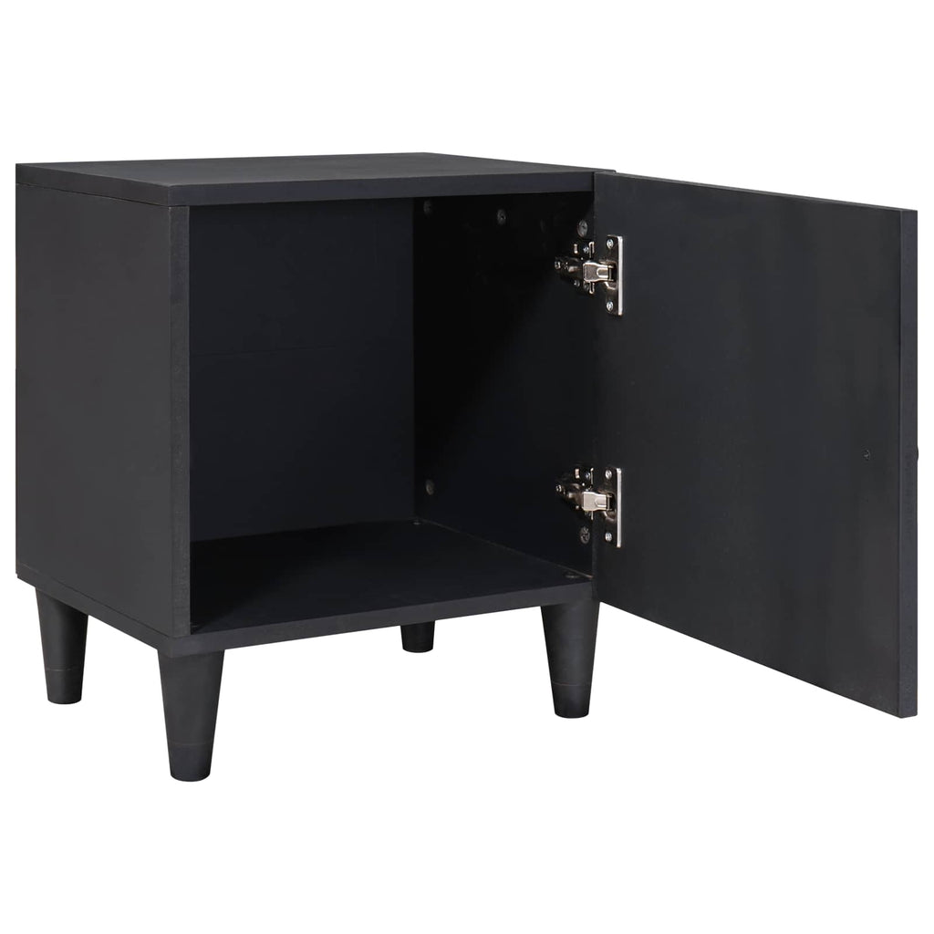 Cabinet de noche con puerta 2 pcs Negro 40 x 33 x 46 cm