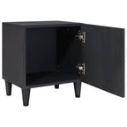 Cabinet de noche con puerta 2 pcs Negro 40 x 33 x 46 cm