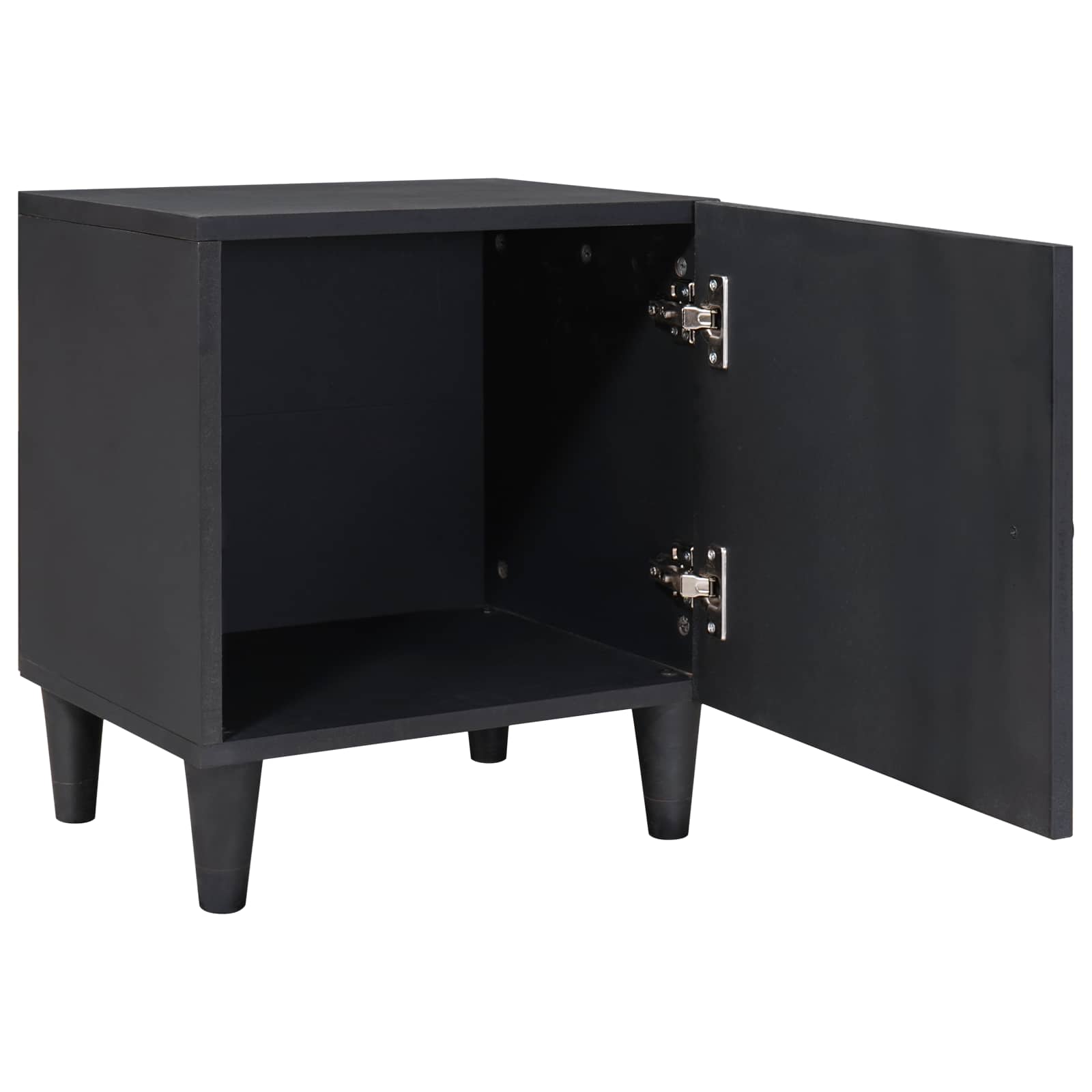 Cabinet de noche con puerta 2 pcs Negro 40 x 33 x 46 cm