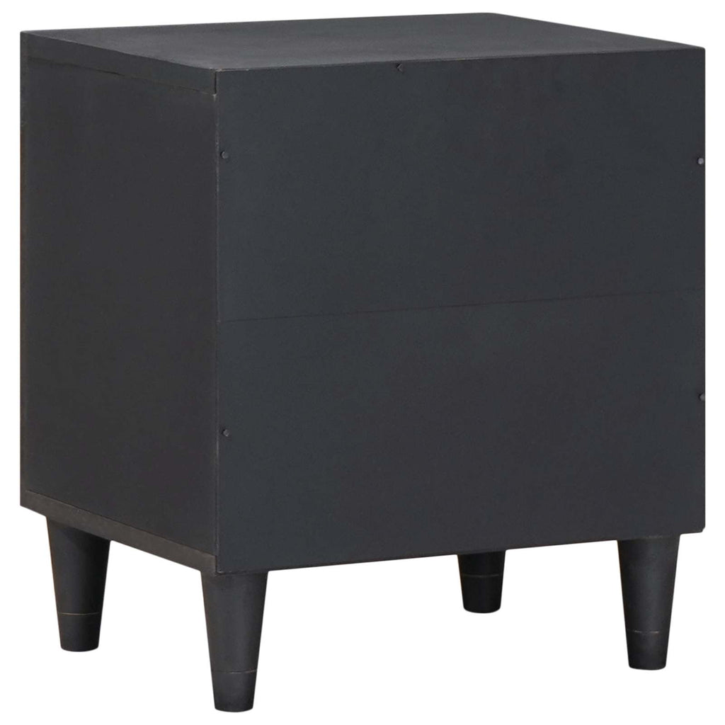 Cabinet de noche con puerta 2 pcs Negro 40 x 33 x 46 cm
