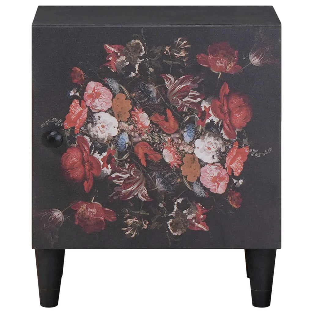 Cabinet de noche con puerta 2 pcs Negro 40 x 33 x 46 cm