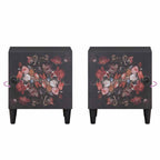 Cabinet de noche con puerta 2 pcs Negro 40 x 33 x 46 cm