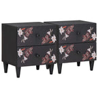 Mesita de Noche con cajón 2 pcs Marrón 40 x 33,5 x 46 cm