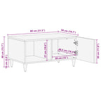 Mesa de Café Multicolor 80 x 50 x 40 cm Madera de mango maciza