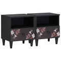 Mesita de Noche con cajón 2 pcs Marrón 40 x 33 x 46 cm