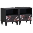 Mesita de Noche con cajón 2 pcs Marrón 40 x 33 x 46 cm
