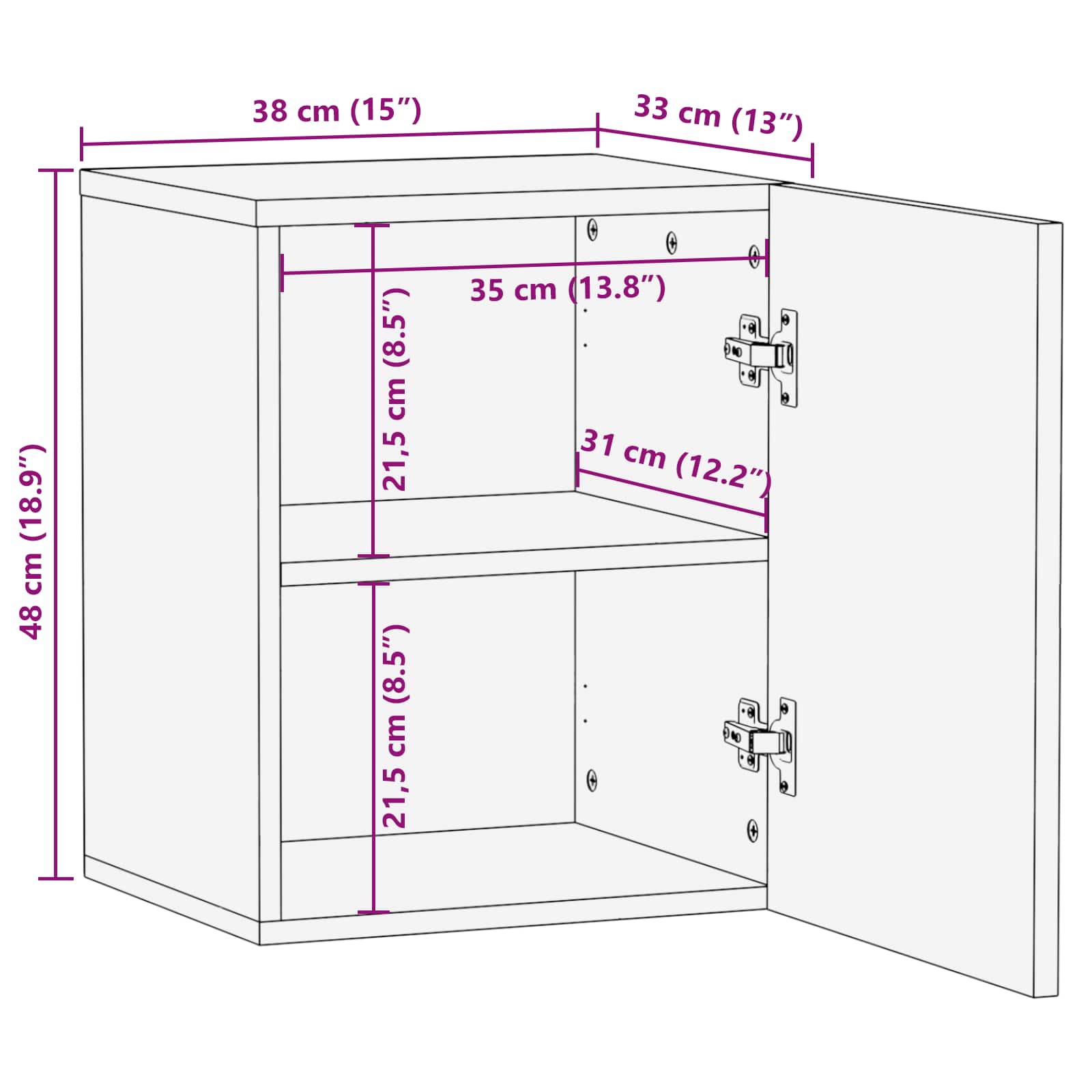 Mueble colgante con almacenamiento Multicolor 38 x 33,5 x 48 cm