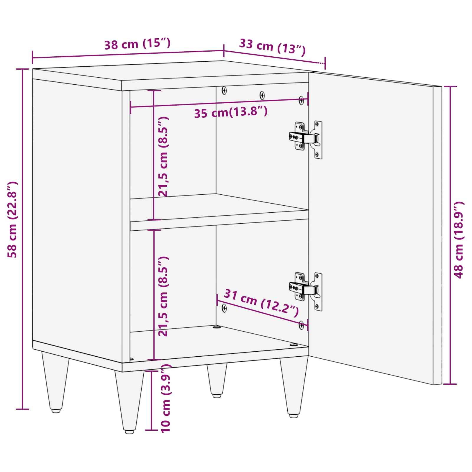 Mueble de Cuarto de Baño Multicolor 38 x 33,5 x 58 cm