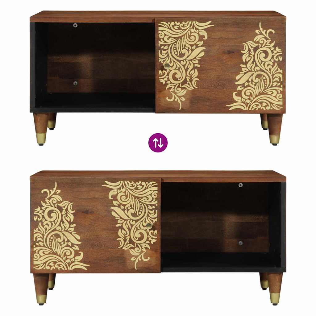 Mesa de Café Marrón miel 80 x 50 x 40 cm Madera de mango maciza