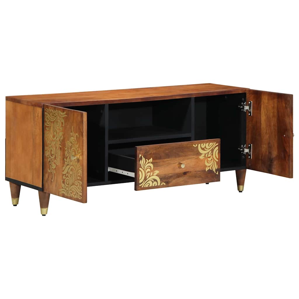 Mueble de TV con cajón con estante Marrón miel 105 x 33 x 46 cm