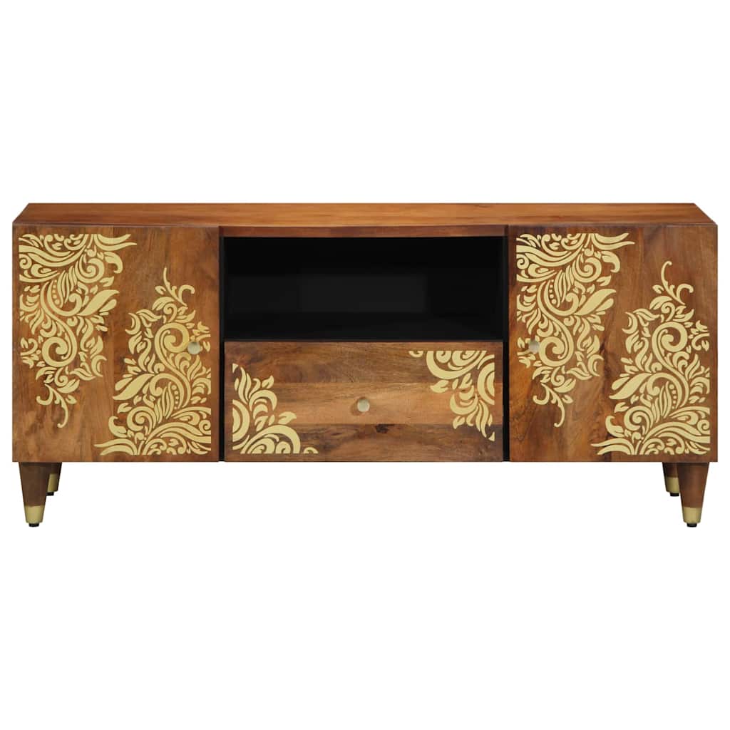 Mueble de TV con cajón con estante Marrón miel 105 x 33 x 46 cm