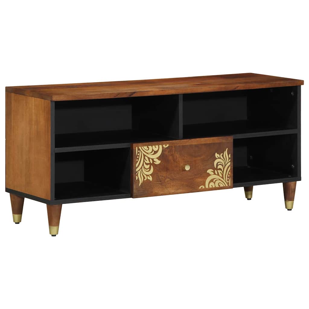 Mueble de TV con cajón con estante Marrón miel 100 x 33 x 46 cm