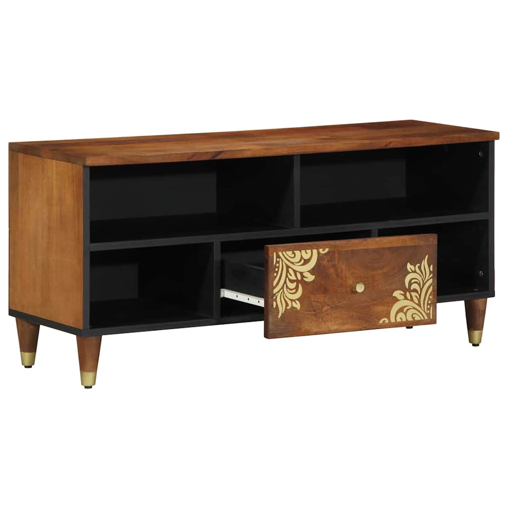 Mueble de TV con cajón con estante Marrón miel 100 x 33 x 46 cm
