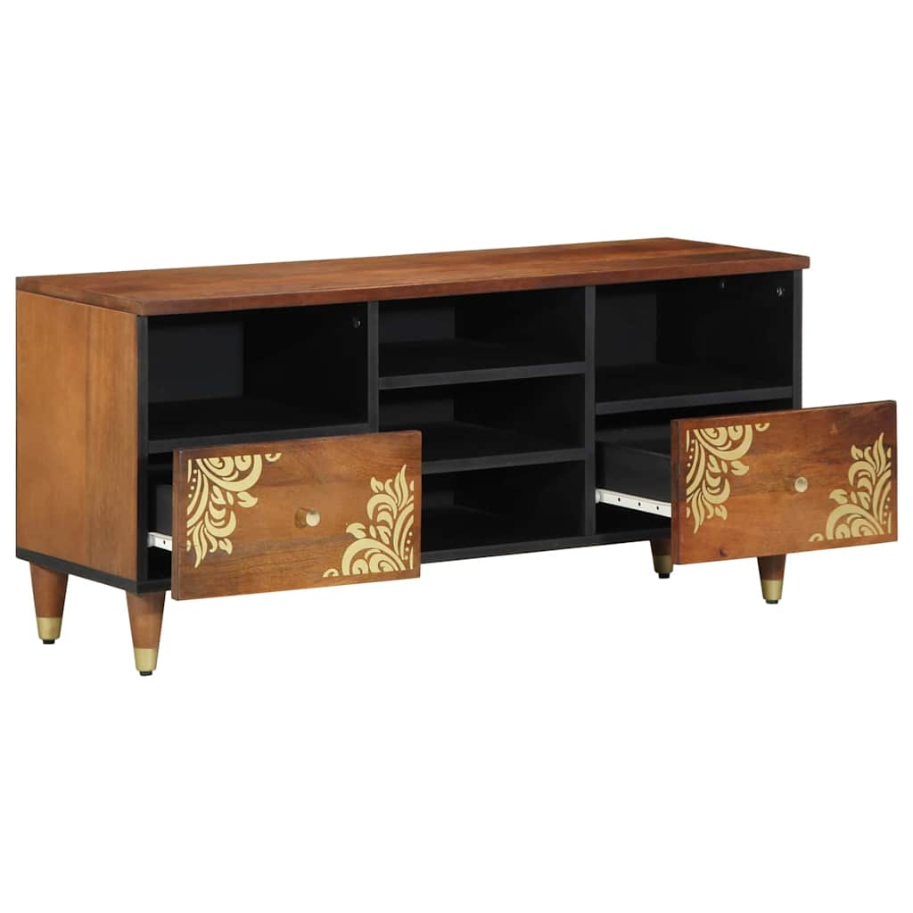 Mueble de TV con cajón con estante Marrón miel 100 x 33 x 46 cm