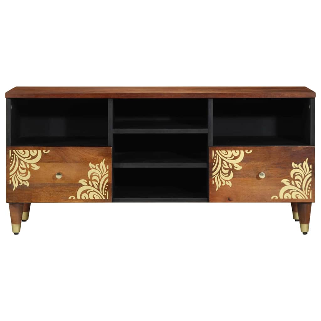 Mueble de TV con cajón con estante Marrón miel 100 x 33 x 46 cm