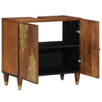 Mueble de lavabo con almacenamiento Marrón miel 62 x 33 x 58 cm