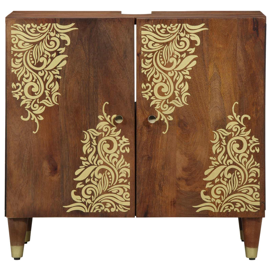 Mueble de lavabo con almacenamiento Marrón miel 62 x 33 x 58 cm