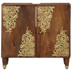 Mueble de lavabo con almacenamiento Marrón miel 62 x 33 x 58 cm