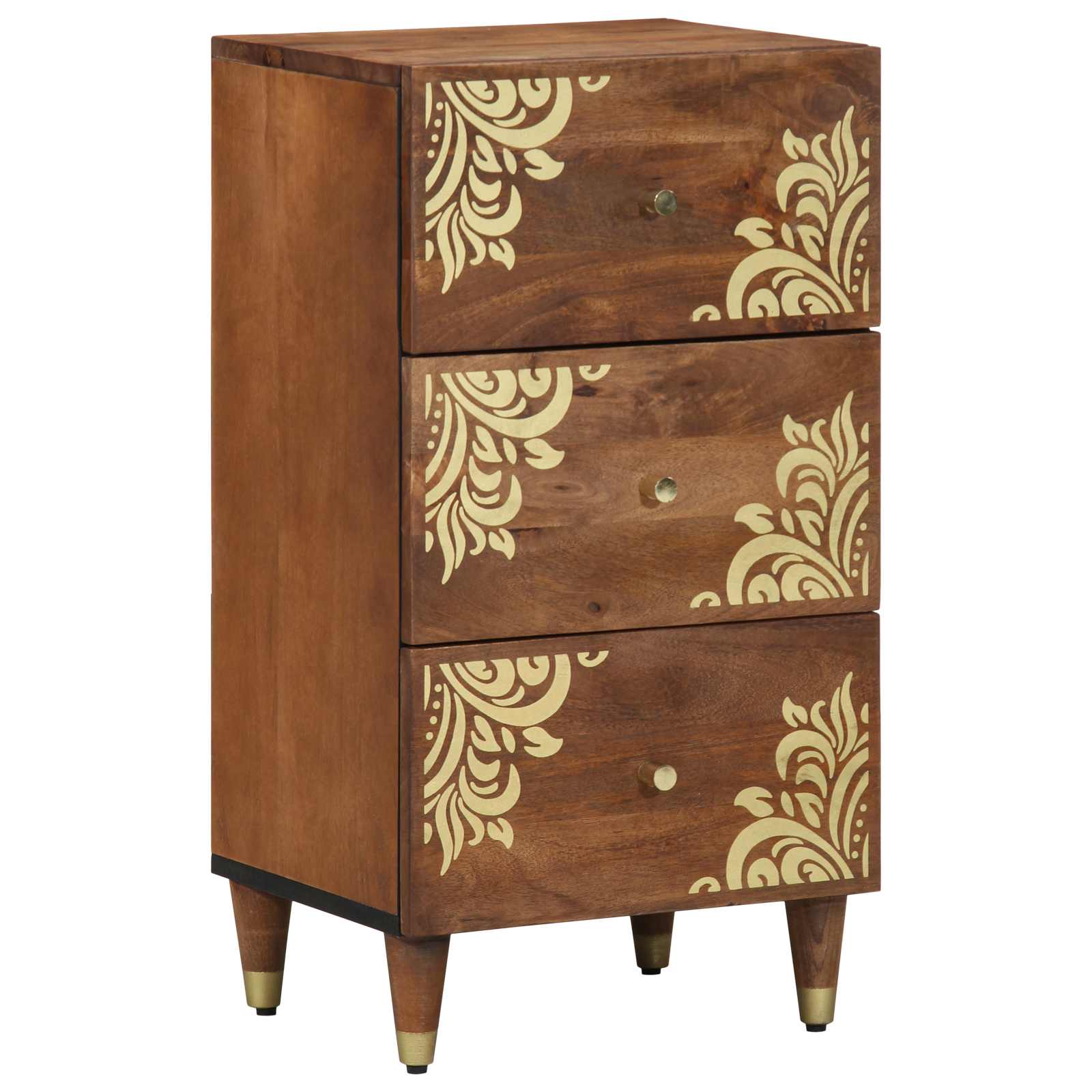 Aparador con cajón Negro 40 x 33 x 75 cm Madera de mango maciza