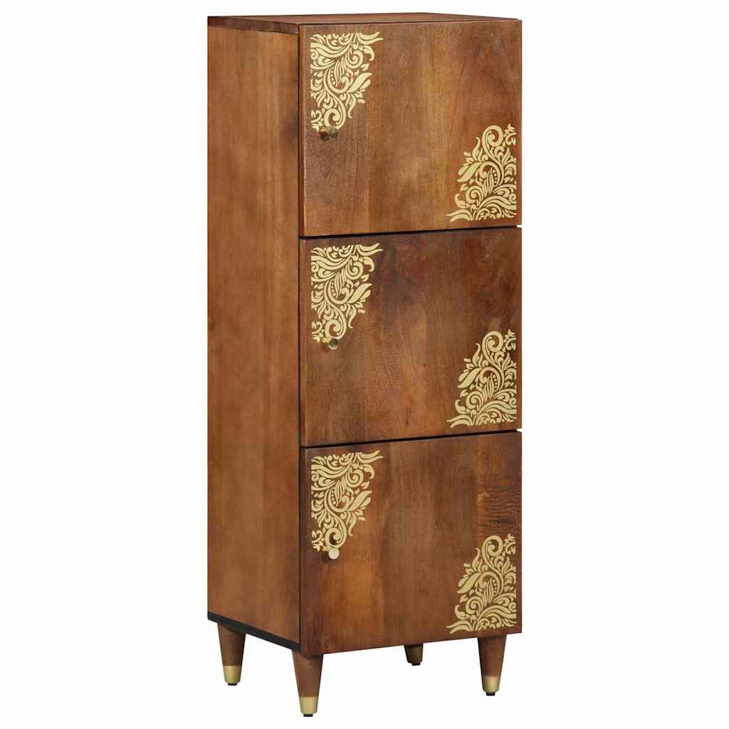 Tall Sideboard Grey and Gold 40 x 33 x 110 cm