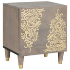 Cabinet de noche con puerta 2 pcs Gris 40 x 33 x 46 cm