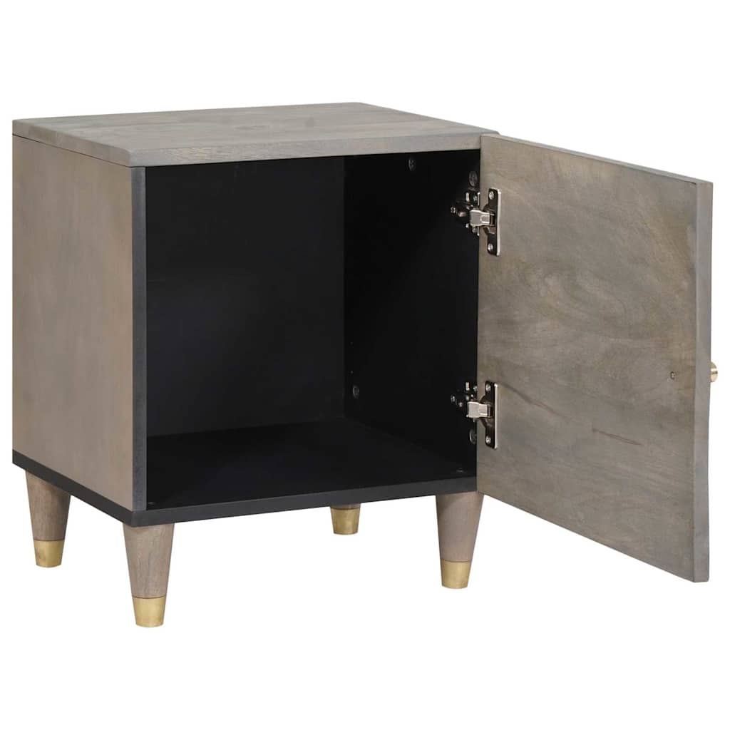 Cabinet de noche con puerta 2 pcs Gris 40 x 33 x 46 cm