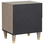 Cabinet de noche con puerta 2 pcs Gris 40 x 33 x 46 cm