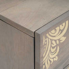 Armario de Noche Gris 40 x 33 x 46 cm Madera de mango maciza