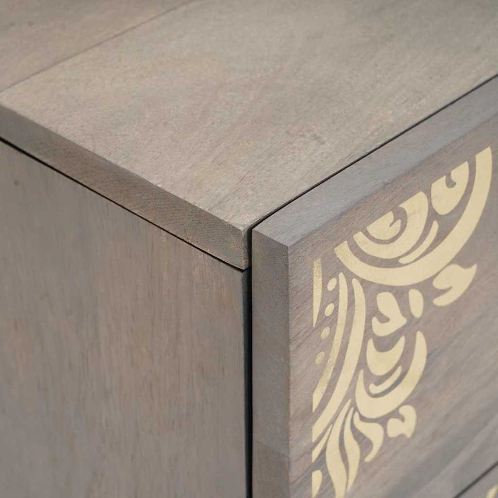 Armario de Noche con cajón 2 pcs Gris 40 x 33 x 46 cm