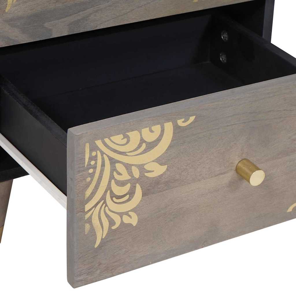 Armario de Noche con cajón 2 pcs Gris 40 x 33 x 46 cm