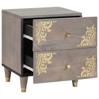 Armario de Noche con cajón 2 pcs Gris 40 x 33 x 46 cm