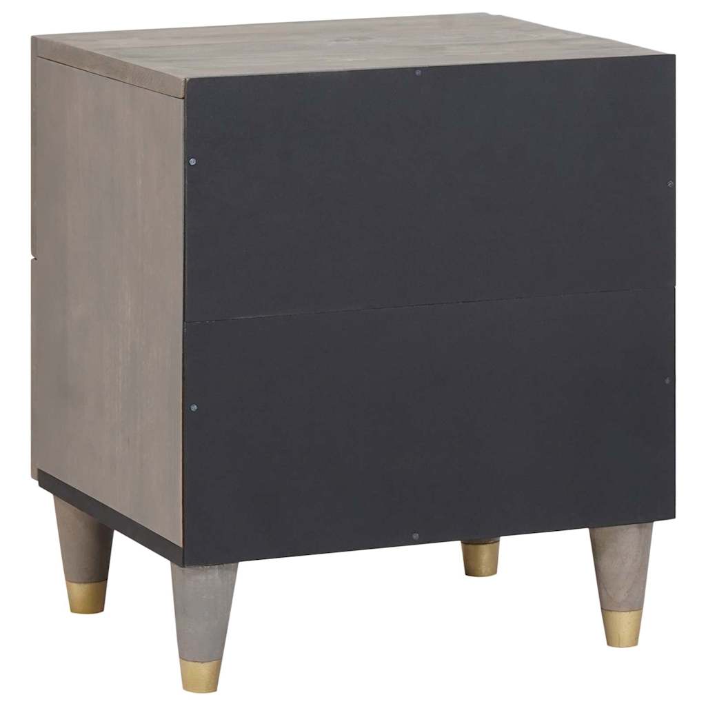 Armario de Noche con cajón 2 pcs Gris 40 x 33 x 46 cm