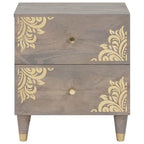 Armario de Noche con cajón 2 pcs Gris 40 x 33 x 46 cm