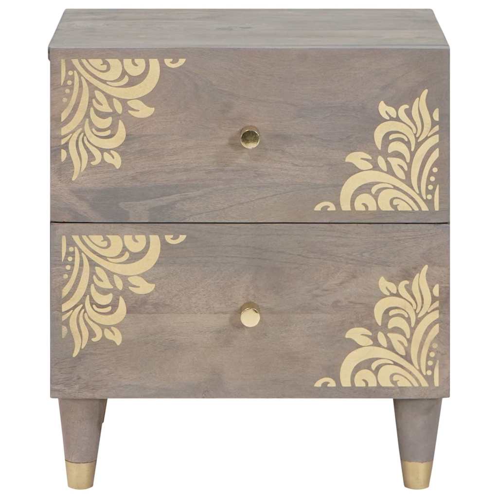 Armario de Noche con cajón 2 pcs Gris 40 x 33 x 46 cm
