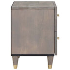 Armario de Noche con cajón 2 pcs Gris 40 x 33 x 46 cm