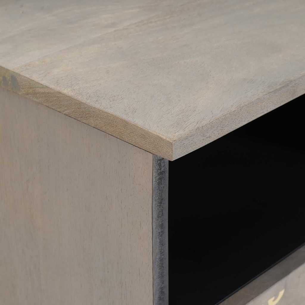 Mueble de TV Gris 70 x 33 x 46 cm Madera de mango maciza