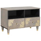 Mueble de TV Gris 70 x 33 x 46 cm Madera de mango maciza