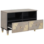 Mueble de TV Gris 70 x 33 x 46 cm Madera de mango maciza