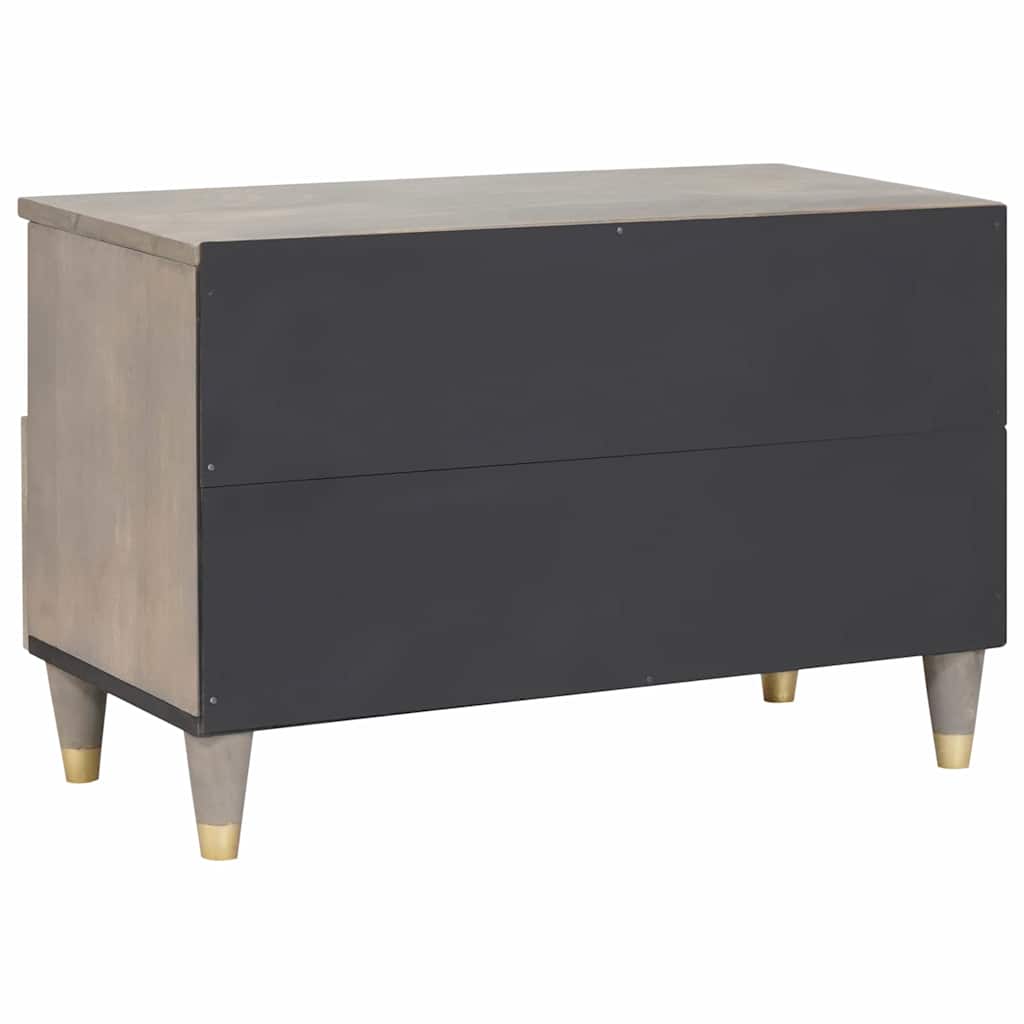 Mueble de TV Gris 70 x 33 x 46 cm Madera de mango maciza