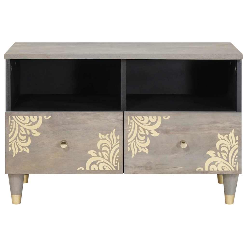 Mueble de TV Gris 70 x 33 x 46 cm Madera de mango maciza